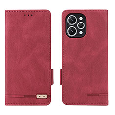 Custodia Portafoglio In Pelle Cover con Supporto L06Z per Xiaomi Redmi 12 4G Rosso