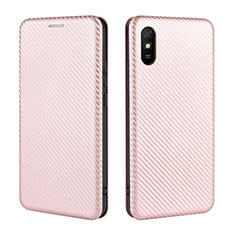 Custodia Portafoglio In Pelle Cover con Supporto L06Z per Xiaomi Redmi 9AT Oro Rosa