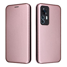 Custodia Portafoglio In Pelle Cover con Supporto L06Z per Xiaomi Redmi K50 Ultra 5G Oro Rosa