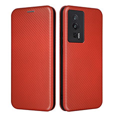 Custodia Portafoglio In Pelle Cover con Supporto L06Z per Xiaomi Redmi K60 Pro 5G Marrone