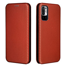 Custodia Portafoglio In Pelle Cover con Supporto L06Z per Xiaomi Redmi Note 10 5G Marrone