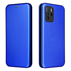 Custodia Portafoglio In Pelle Cover con Supporto L06Z per Xiaomi Redmi Note 10 Pro 5G Blu