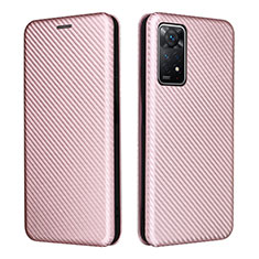 Custodia Portafoglio In Pelle Cover con Supporto L06Z per Xiaomi Redmi Note 11 Pro 4G Oro Rosa