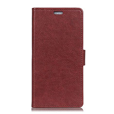 Custodia Portafoglio In Pelle Cover con Supporto L07 per Alcatel 1X (2019) Rosso Rosa