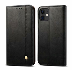 Custodia Portafoglio In Pelle Cover con Supporto L07 per Apple iPhone 12 Nero