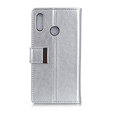 Custodia Portafoglio In Pelle Cover con Supporto L07 per Asus Zenfone 5 ZS620KL Argento