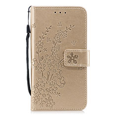 Custodia Portafoglio In Pelle Cover con Supporto L07 per Huawei P30 Oro