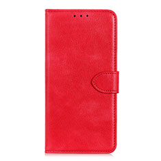 Custodia Portafoglio In Pelle Cover con Supporto L07 per Motorola Moto One Fusion Plus Rosso