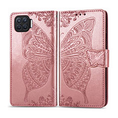 Custodia Portafoglio In Pelle Cover con Supporto L07 per Oppo Reno4 F Oro Rosa