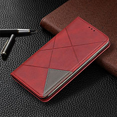 Custodia Portafoglio In Pelle Cover con Supporto L07 per Samsung Galaxy A41 Rosso