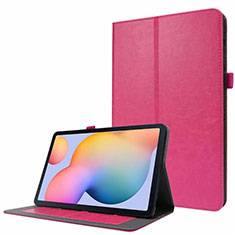 Custodia Portafoglio In Pelle Cover con Supporto L07 per Samsung Galaxy Tab S7 11 Wi-Fi SM-T870 Rosa Caldo