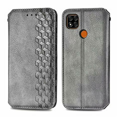 Custodia Portafoglio In Pelle Cover con Supporto L07 per Xiaomi POCO C3 Grigio