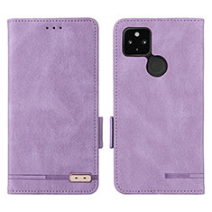 Custodia Portafoglio In Pelle Cover con Supporto L07Z per Google Pixel 4a 5G Viola