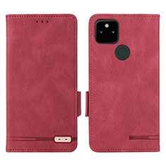 Custodia Portafoglio In Pelle Cover con Supporto L07Z per Google Pixel 5a 5G Rosso