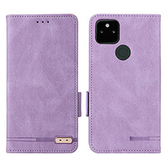 Custodia Portafoglio In Pelle Cover con Supporto L07Z per Google Pixel 5a 5G Viola