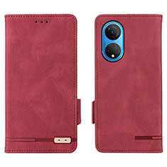 Custodia Portafoglio In Pelle Cover con Supporto L07Z per Huawei Honor X7 Rosso