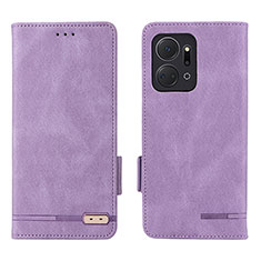 Custodia Portafoglio In Pelle Cover con Supporto L07Z per Huawei Honor X7a Viola