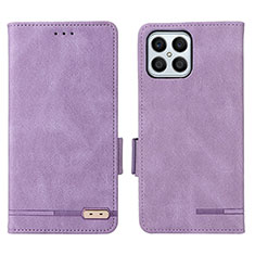 Custodia Portafoglio In Pelle Cover con Supporto L07Z per Huawei Honor X8 4G Viola