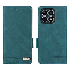 Custodia Portafoglio In Pelle Cover con Supporto L07Z per Huawei Honor X8a 4G Verde