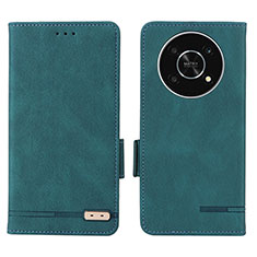 Custodia Portafoglio In Pelle Cover con Supporto L07Z per Huawei Honor X9 5G Verde