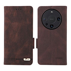 Custodia Portafoglio In Pelle Cover con Supporto L07Z per Huawei Mate 60 Pro+ Plus Marrone