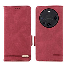 Custodia Portafoglio In Pelle Cover con Supporto L07Z per Huawei Mate 60 Pro+ Plus Rosso