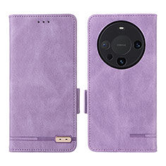 Custodia Portafoglio In Pelle Cover con Supporto L07Z per Huawei Mate 60 Pro+ Plus Viola