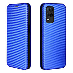 Custodia Portafoglio In Pelle Cover con Supporto L07Z per Realme 8 5G Blu