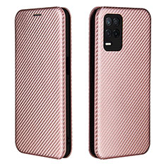 Custodia Portafoglio In Pelle Cover con Supporto L07Z per Realme 9 5G India Oro Rosa