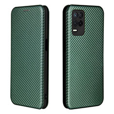 Custodia Portafoglio In Pelle Cover con Supporto L07Z per Realme 9 5G India Verde