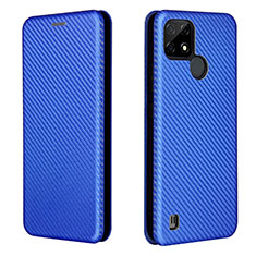 Custodia Portafoglio In Pelle Cover con Supporto L07Z per Realme C21 Blu