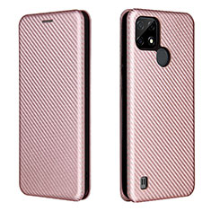 Custodia Portafoglio In Pelle Cover con Supporto L07Z per Realme C21 Oro Rosa