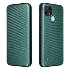 Custodia Portafoglio In Pelle Cover con Supporto L07Z per Realme C21Y Verde