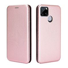 Custodia Portafoglio In Pelle Cover con Supporto L07Z per Realme C25S Oro Rosa