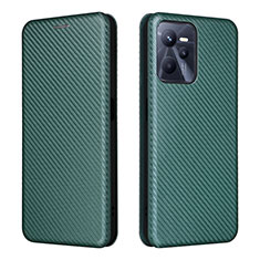 Custodia Portafoglio In Pelle Cover con Supporto L07Z per Realme C35 Verde