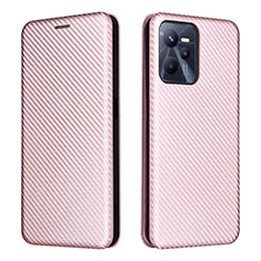 Custodia Portafoglio In Pelle Cover con Supporto L07Z per Realme Narzo 50A Prime Oro Rosa