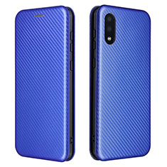 Custodia Portafoglio In Pelle Cover con Supporto L07Z per Samsung Galaxy A02 Blu