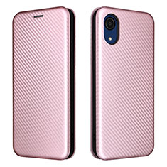 Custodia Portafoglio In Pelle Cover con Supporto L07Z per Samsung Galaxy A03 Core Oro Rosa