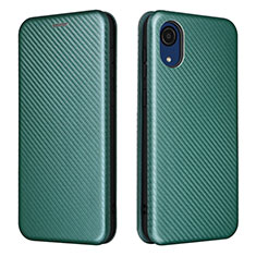 Custodia Portafoglio In Pelle Cover con Supporto L07Z per Samsung Galaxy A03 Core Verde