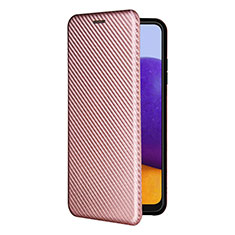 Custodia Portafoglio In Pelle Cover con Supporto L07Z per Samsung Galaxy A22s 5G Oro Rosa