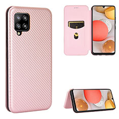 Custodia Portafoglio In Pelle Cover con Supporto L07Z per Samsung Galaxy A42 5G Oro Rosa