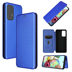 Custodia Portafoglio In Pelle Cover con Supporto L07Z per Samsung Galaxy A72 4G Blu