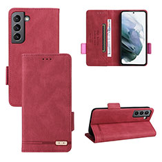 Custodia Portafoglio In Pelle Cover con Supporto L07Z per Samsung Galaxy S21 Plus 5G Rosso