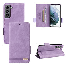 Custodia Portafoglio In Pelle Cover con Supporto L07Z per Samsung Galaxy S21 Plus 5G Viola