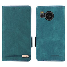 Custodia Portafoglio In Pelle Cover con Supporto L07Z per Sharp Aquos Sense8 Verde