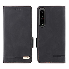 Custodia Portafoglio In Pelle Cover con Supporto L07Z per Sony Xperia 1 IV Nero