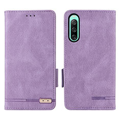 Custodia Portafoglio In Pelle Cover con Supporto L07Z per Sony Xperia 10 IV SO-52C Viola