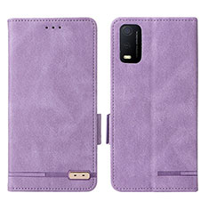 Custodia Portafoglio In Pelle Cover con Supporto L07Z per Vivo Y3s (2021) Viola