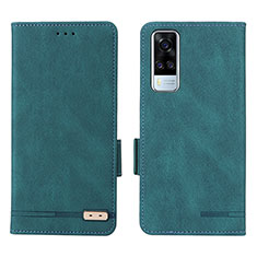 Custodia Portafoglio In Pelle Cover con Supporto L07Z per Vivo Y53s 4G Verde