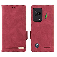 Custodia Portafoglio In Pelle Cover con Supporto L07Z per Xiaomi Black Shark 5 5G Rosso